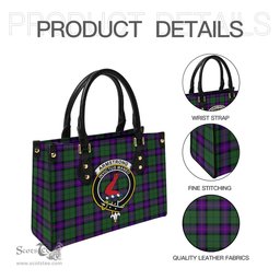 Scottish Armstrong Modern Tartan Leather Bag for Women with Family Crest Scottish Plaid Tartan Plaid - ScotsTee - scotstee.com