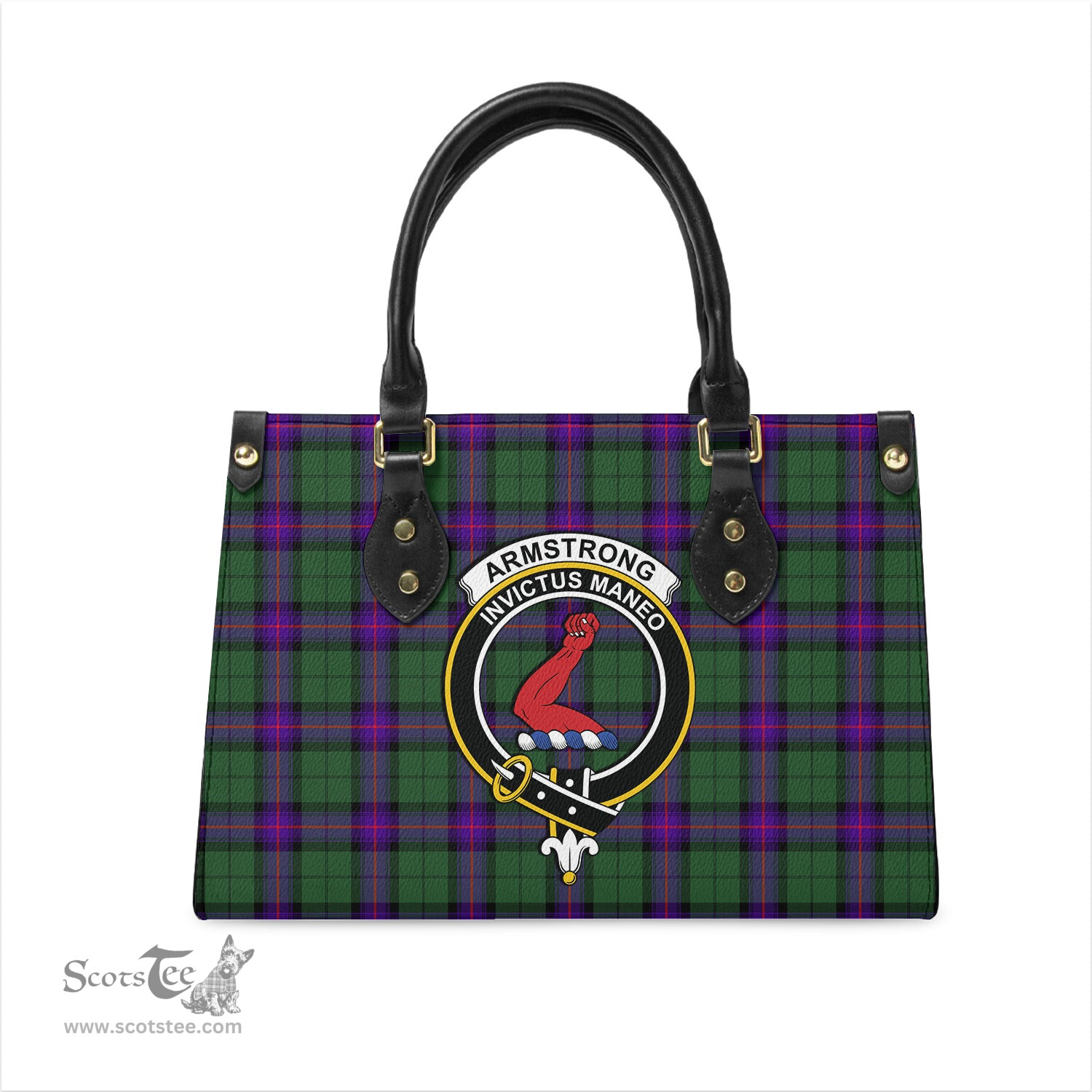 Scottish Armstrong Modern Tartan Leather Bag for Women with Family Crest Scottish Plaid Tartan Plaid - ScotsTee - scotstee.com