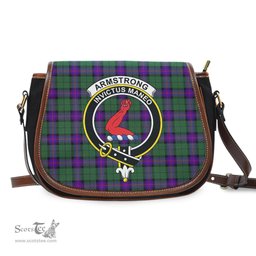 Scottish Armstrong Modern Tartan Saddle Crossbody Bag with Family Crest Scottish Plaid Tartan Plaid - ScotsTee - scotstee.com