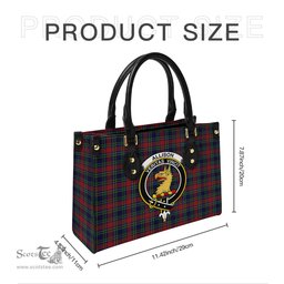 Scottish Allison Red Tartan Leather Bag for Women with Family Crest Scottish Plaid Tartan Plaid - ScotsTee - scotstee.com