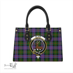 Scottish Blair Modern Tartan Leather Bag for Women with Family Crest Scottish Plaid Tartan Plaid - ScotsTee - scotstee.com