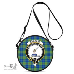 Scottish Barclay Hunting Ancient Tartan Round Crossbody Bags - Round Purse with Family Crest Scottish Plaid Tartan Plaid - ScotsTee - scotstee.com