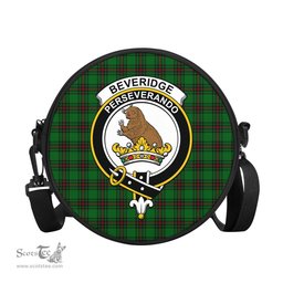 Scottish Beveridge Tartan Round Crossbody Bags - Round Purse with Family Crest Scottish Plaid Tartan Plaid - ScotsTee - scotstee.com
