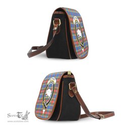 Scottish Bethune Tartan Saddle Crossbody Bag with Family Crest Scottish Plaid Tartan Plaid - ScotsTee - scotstee.com