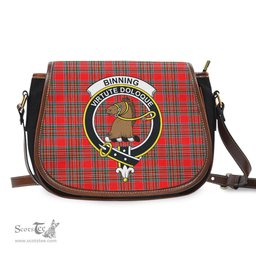 Scottish Binning Tartan Saddle Crossbody Bag with Family Crest Scottish Plaid Tartan Plaid - ScotsTee - scotstee.com