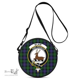 Scottish Blair Tartan Round Crossbody Bags - Round Purse with Family Crest Scottish Plaid Tartan Plaid - ScotsTee - scotstee.com