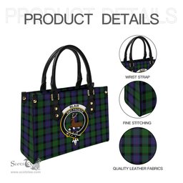 Scottish Blair Tartan Leather Bag for Women with Family Crest Scottish Plaid Tartan Plaid - ScotsTee - scotstee.com