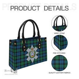 Scottish Black Watch Ancient Tartan Leather Bag for Women with Family Crest Scottish Plaid Tartan Plaid - ScotsTee - scotstee.com