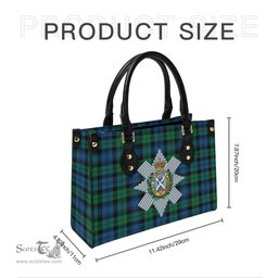 Scottish Black Watch Ancient Tartan Leather Bag for Women with Family Crest Scottish Plaid Tartan Plaid - ScotsTee - scotstee.com