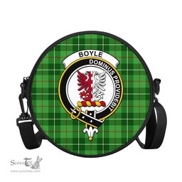 Scottish Boyle Tartan Round Crossbody Bags - Round Purse with Family Crest Scottish Plaid Tartan Plaid - ScotsTee - scotstee.com