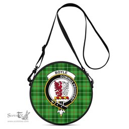Scottish Boyle Tartan Round Crossbody Bags - Round Purse with Family Crest Scottish Plaid Tartan Plaid - ScotsTee - scotstee.com