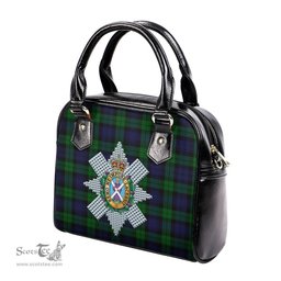 Scottish Black Watch Tartan Shoulder Handbags with Family Crest Scottish Plaid Tartan Plaid - ScotsTee - scotstee.com