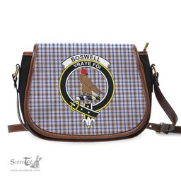 Scottish Boswell Tartan Saddle Crossbody Bag with Family Crest Scottish Plaid Tartan Plaid - ScotsTee - scotstee.com