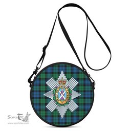 Scottish Black Watch Ancient Tartan Round Crossbody Bags - Round Purse with Family Crest Scottish Plaid Tartan Plaid - ScotsTee - scotstee.com