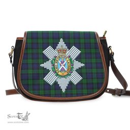 Scottish Black Watch Tartan Saddle Crossbody Bag with Family Crest Scottish Plaid Tartan Plaid - ScotsTee - scotstee.com