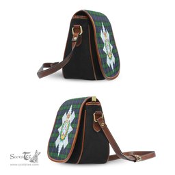 Scottish Black Watch Tartan Saddle Crossbody Bag with Family Crest Scottish Plaid Tartan Plaid - ScotsTee - scotstee.com