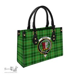 Scottish Boyle Tartan Leather Bag for Women with Family Crest Scottish Plaid Tartan Plaid - ScotsTee - scotstee.com