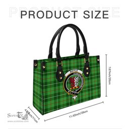 Scottish Boyle Tartan Leather Bag for Women with Family Crest Scottish Plaid Tartan Plaid - ScotsTee - scotstee.com