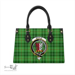 Scottish Boyle Tartan Leather Bag for Women with Family Crest Scottish Plaid Tartan Plaid - ScotsTee - scotstee.com