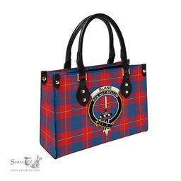 Scottish Blane Tartan Leather Bag for Women with Family Crest Scottish Plaid Tartan Plaid - ScotsTee - scotstee.com