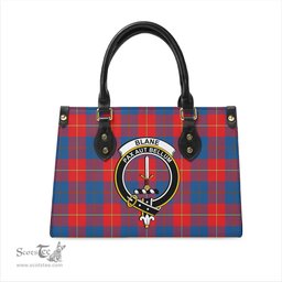 Scottish Blane Tartan Leather Bag for Women with Family Crest Scottish Plaid Tartan Plaid - ScotsTee - scotstee.com