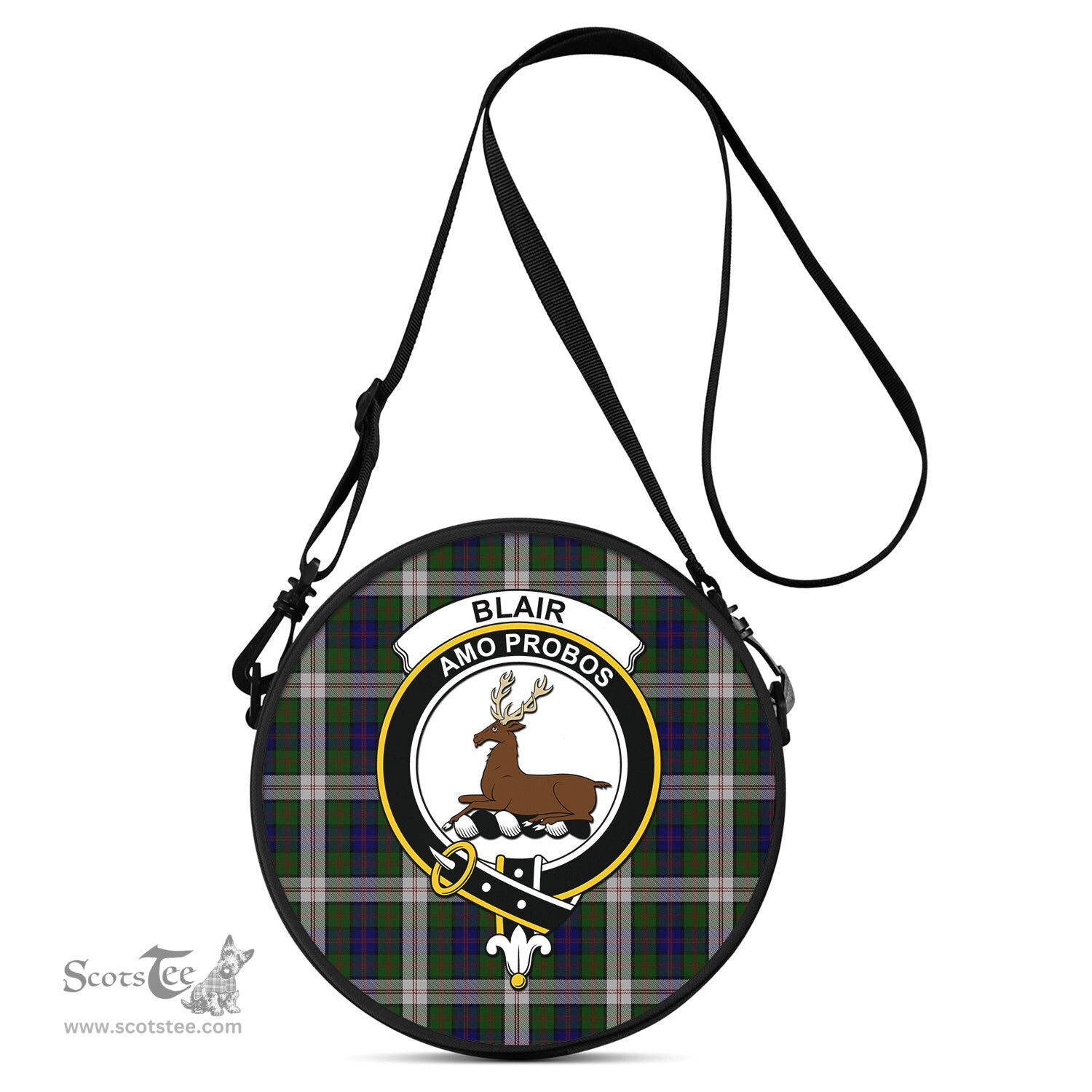Scottish Blair Dress Tartan Round Crossbody Bags - Round Purse with Family Crest Scottish Plaid Tartan Plaid - ScotsTee - scotstee.com