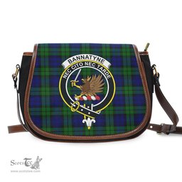 Scottish Bannatyne Tartan Saddle Crossbody Bag with Family Crest Scottish Plaid Tartan Plaid - ScotsTee - scotstee.com