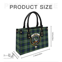 Scottish Blyth Tartan Leather Bag for Women with Family Crest Scottish Plaid Tartan Plaid - ScotsTee - scotstee.com