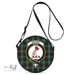 Scottish Brodie Hunting Tartan Round Crossbody Bags - Round Purse with Family Crest Scottish Plaid Tartan Plaid - ScotsTee - scotstee.com