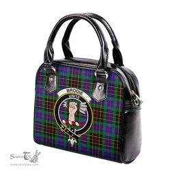 Scottish Brodie Hunting Modern Tartan Shoulder Handbags with Family Crest Scottish Plaid Tartan Plaid - ScotsTee - scotstee.com