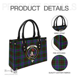 Scottish Brodie Hunting Modern Tartan Leather Bag for Women with Family Crest Scottish Plaid Tartan Plaid - ScotsTee - scotstee.com