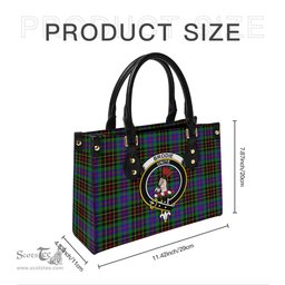 Scottish Brodie Hunting Modern Tartan Leather Bag for Women with Family Crest Scottish Plaid Tartan Plaid - ScotsTee - scotstee.com