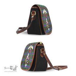 Scottish Brodie Hunting Modern Tartan Saddle Crossbody Bag with Family Crest Scottish Plaid Tartan Plaid - ScotsTee - scotstee.com