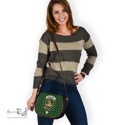 Scottish Beveridge Tartan Saddle Crossbody Bag with Family Crest Scottish Plaid Tartan Plaid - ScotsTee - scotstee.com
