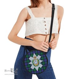 Scottish Black Watch Modern Tartan Round Crossbody Bags - Round Purse with Family Crest Scottish Plaid Tartan Plaid - ScotsTee - scotstee.com