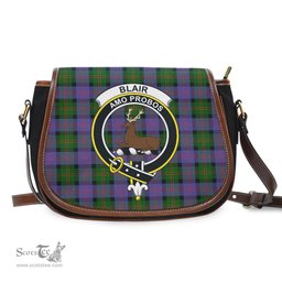 Scottish Blair Modern Tartan Saddle Crossbody Bag with Family Crest Scottish Plaid Tartan Plaid - ScotsTee - scotstee.com