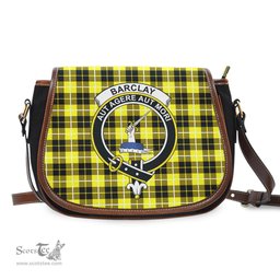 Scottish Barclay Dress Modern Tartan Saddle Crossbody Bag with Family Crest Scottish Plaid Tartan Plaid - ScotsTee - scotstee.com