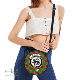 Scottish Baxter Modern Tartan Round Crossbody Bags - Round Purse with Family Crest Scottish Plaid Tartan Plaid - ScotsTee - scotstee.com