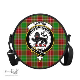 Scottish Baxter Modern Tartan Round Crossbody Bags - Round Purse with Family Crest Scottish Plaid Tartan Plaid - ScotsTee - scotstee.com