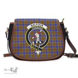 Scottish Balfour Modern Tartan Saddle Crossbody Bag with Family Crest Scottish Plaid Tartan Plaid - ScotsTee - scotstee.com