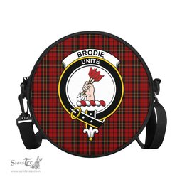 Scottish Brodie Tartan Round Crossbody Bags - Round Purse with Family Crest Scottish Plaid Tartan Plaid - ScotsTee - scotstee.com