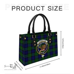 Scottish Bannatyne Tartan Leather Bag for Women with Family Crest Scottish Plaid Tartan Plaid - ScotsTee - scotstee.com