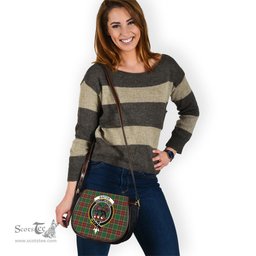 Scottish Baxter Tartan Saddle Crossbody Bag with Family Crest Scottish Plaid Tartan Plaid - ScotsTee - scotstee.com