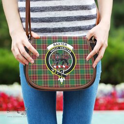 Scottish Baxter Tartan Saddle Crossbody Bag with Family Crest Scottish Plaid Tartan Plaid - ScotsTee - scotstee.com