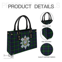 Scottish Black Watch Tartan Leather Bag for Women with Family Crest Scottish Plaid Tartan Plaid - ScotsTee - scotstee.com