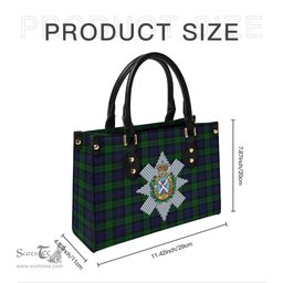 Scottish Black Watch Tartan Leather Bag for Women with Family Crest Scottish Plaid Tartan Plaid - ScotsTee - scotstee.com
