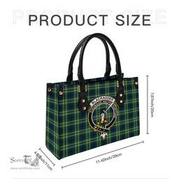 Scottish Blackadder Tartan Leather Bag for Women with Family Crest Scottish Plaid Tartan Plaid - ScotsTee - scotstee.com