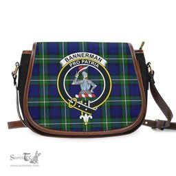 Scottish Bannerman Tartan Saddle Crossbody Bag with Family Crest Scottish Plaid Tartan Plaid - ScotsTee - scotstee.com