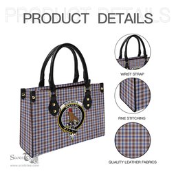 Scottish Boswell Tartan Leather Bag for Women with Family Crest Scottish Plaid Tartan Plaid - ScotsTee - scotstee.com
