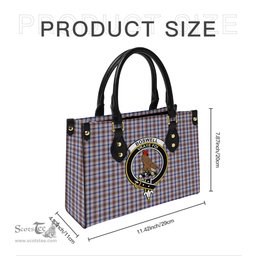 Scottish Boswell Tartan Leather Bag for Women with Family Crest Scottish Plaid Tartan Plaid - ScotsTee - scotstee.com